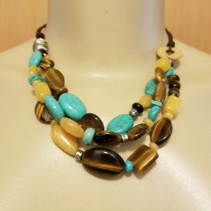 Silpada turquoise and tigers-eye necklace